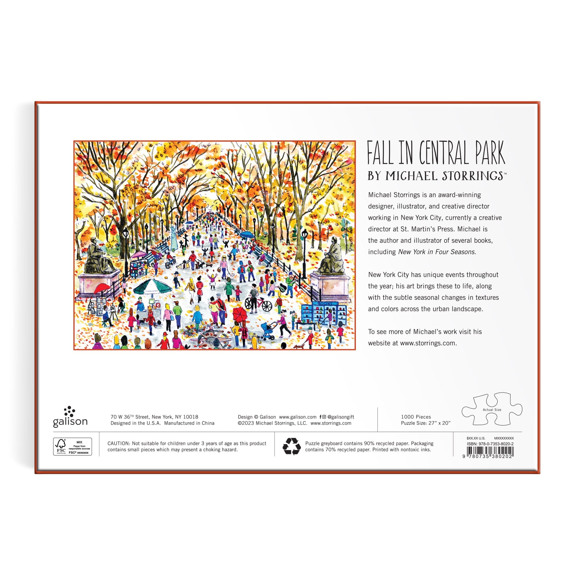 galison-fall-in-central-park-puzzle-1000-teile-herbst image 5