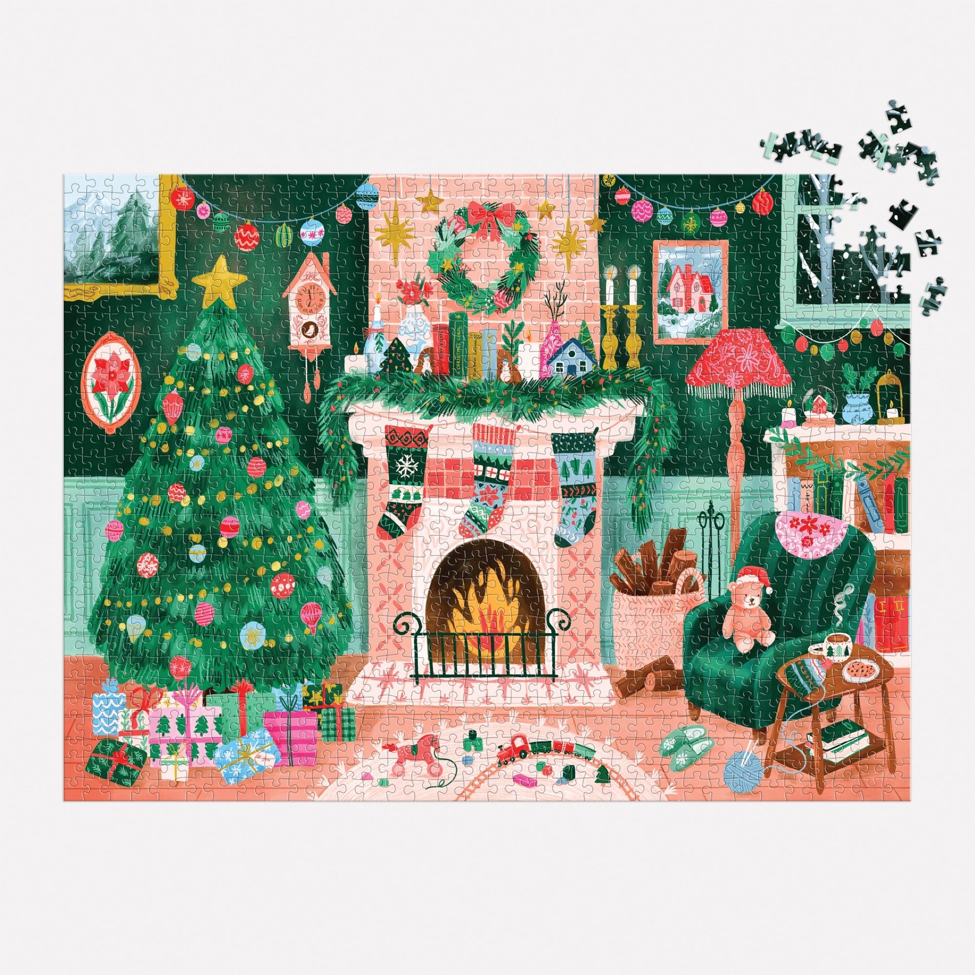 galison-cozy-by-the-fireplace-puzzle-1000-teile-weihnachten image 4