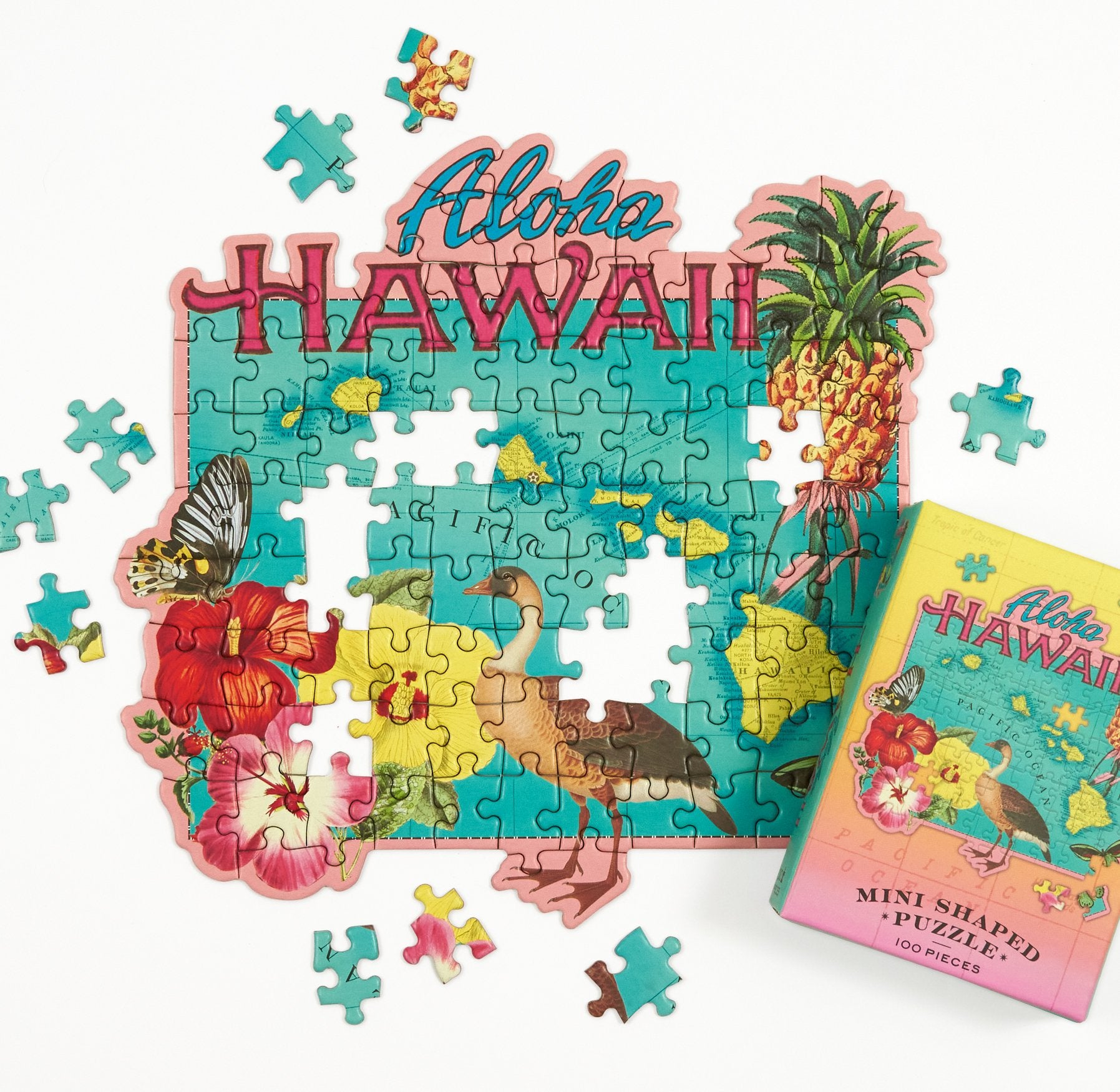 galison-jigsaw-hawaii-mini-shaped-puzzle-100-teile-aloha image 6