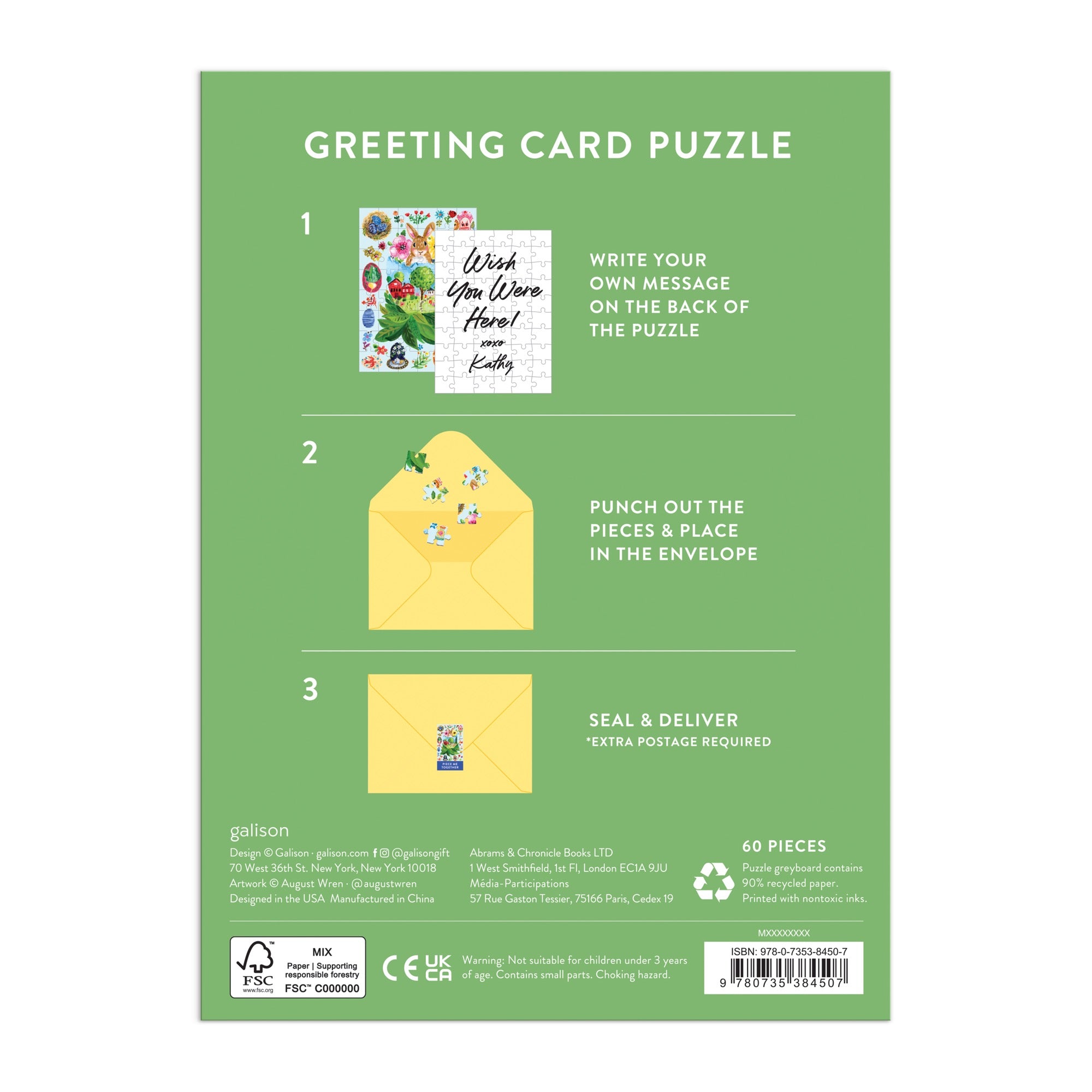galison-artisanal-eggs-gru-karten-puzzle-60-teile-ostern image 3