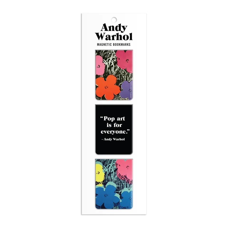galison-andy-warhol-flowers-magnetlesezeichen-3er-blumen image 1
