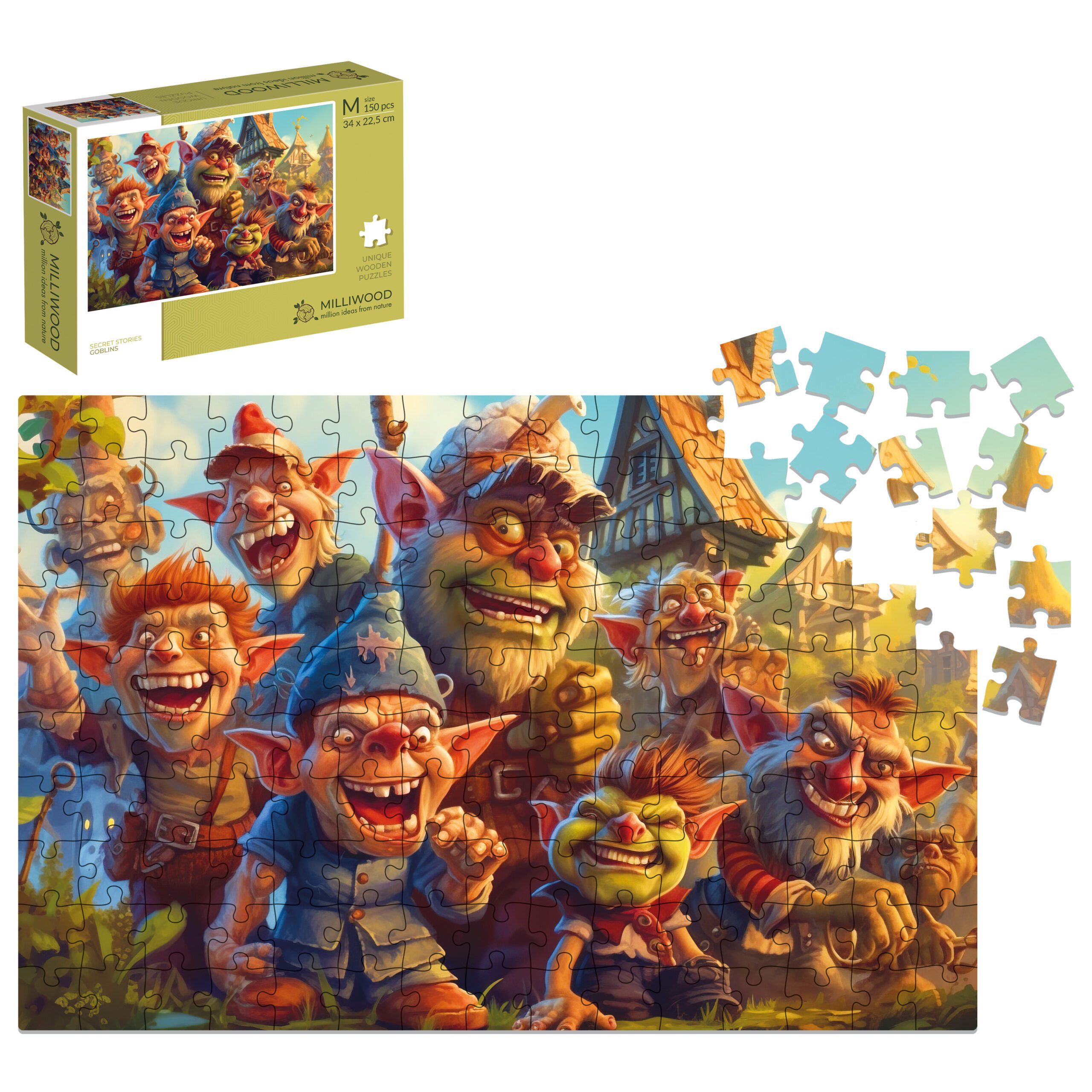 milliwood-secret-stories-holzpuzzle-150-teile-gobliny image 1