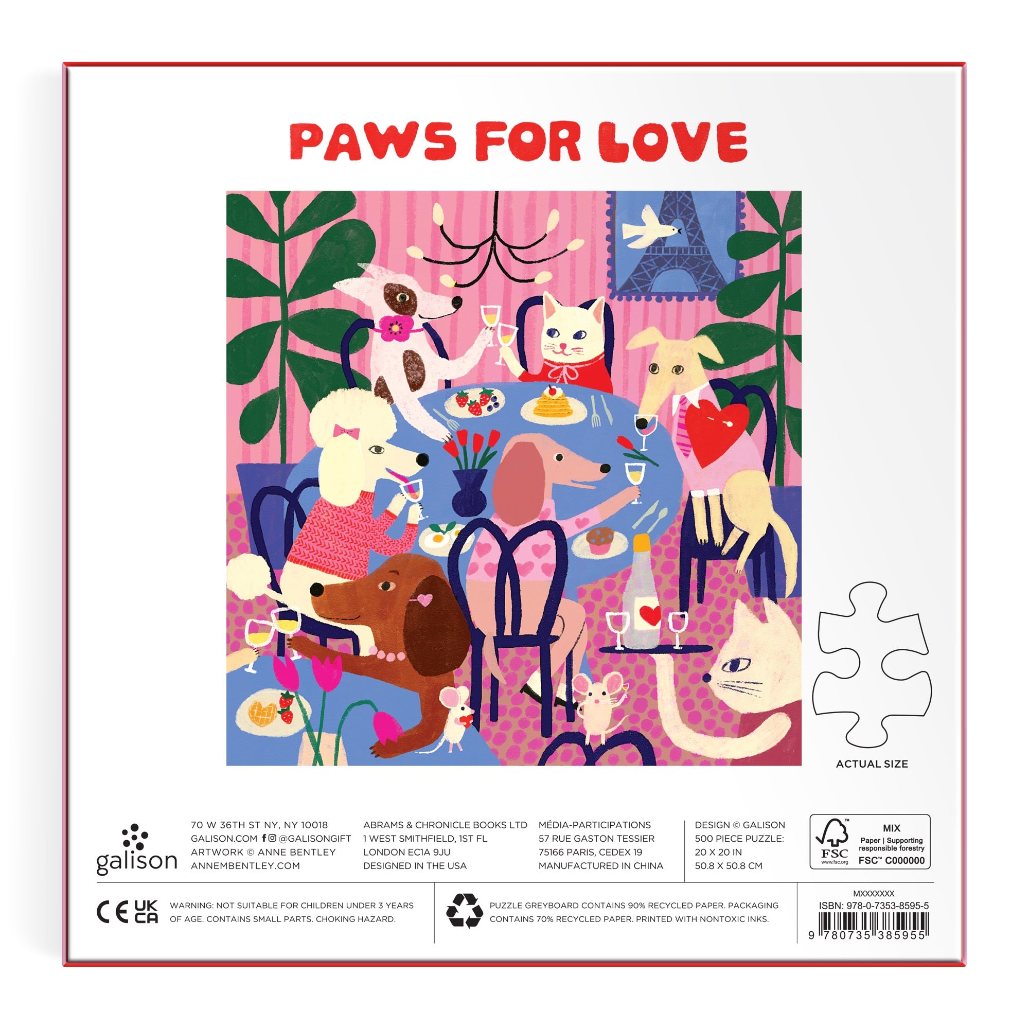 galison-paws-for-love-puzzle-500-teile-hunde-katzen image 6