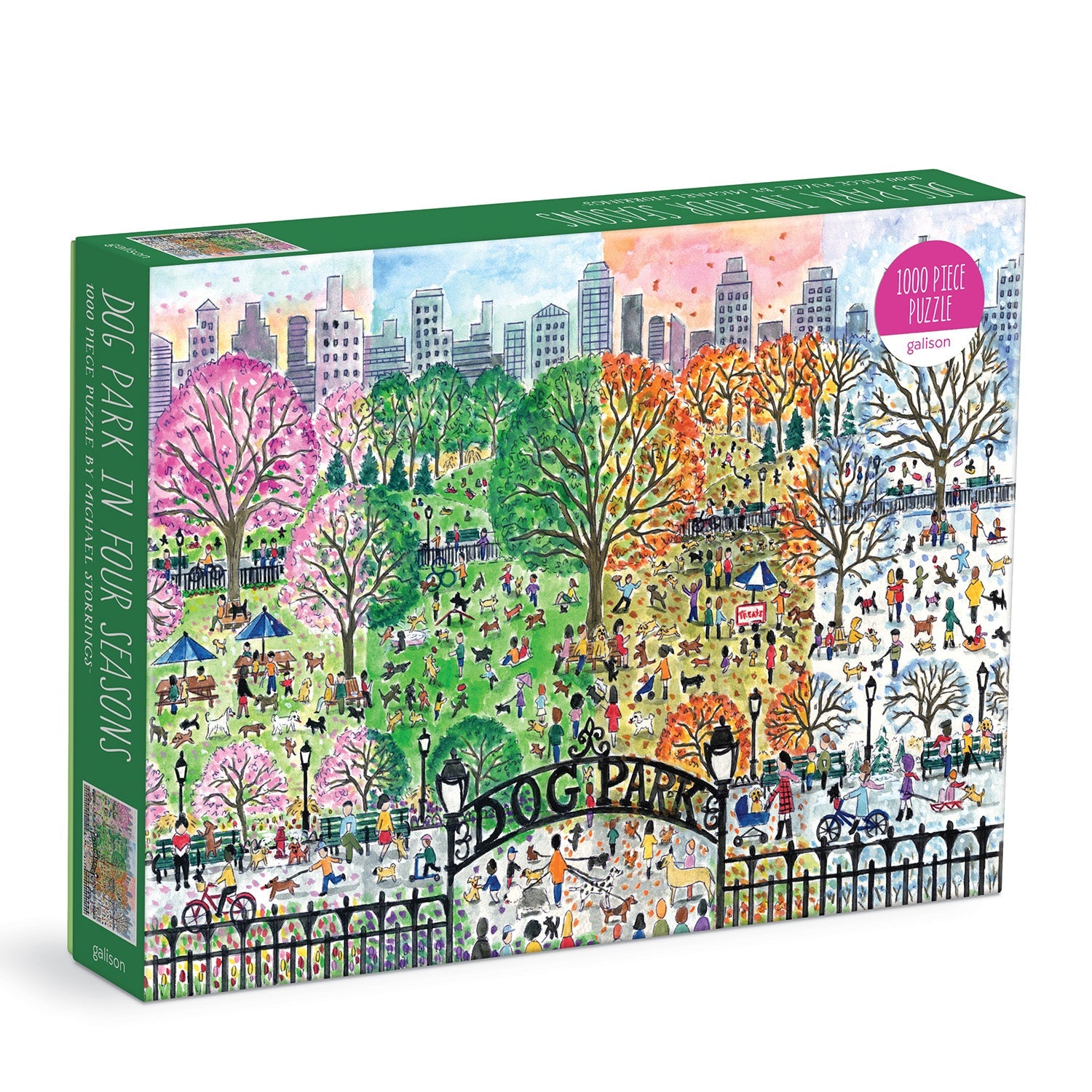 galison-dog-park-four-seasons-1000-teile-puzzle-hunde image 1