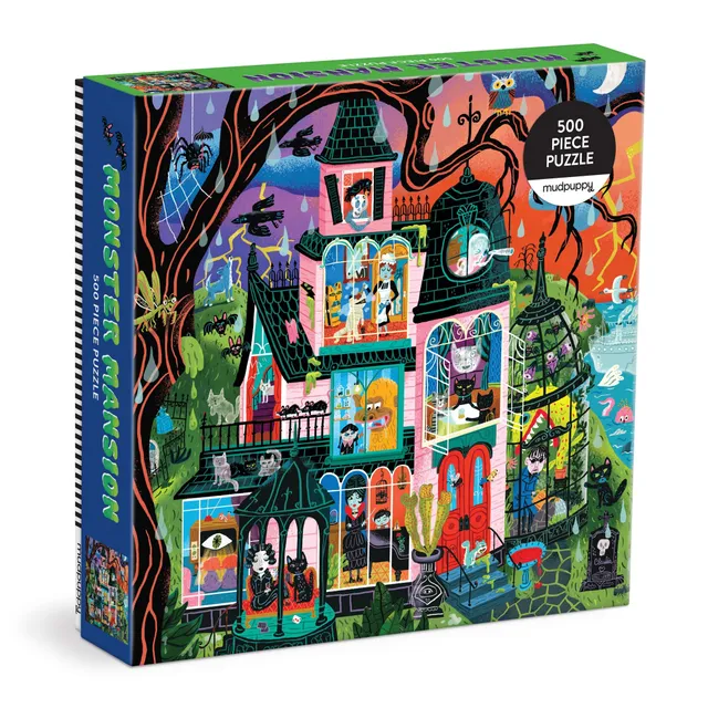 mudpuppy-monster-mansion-familienpuzzle-500-teile-halloween image 1