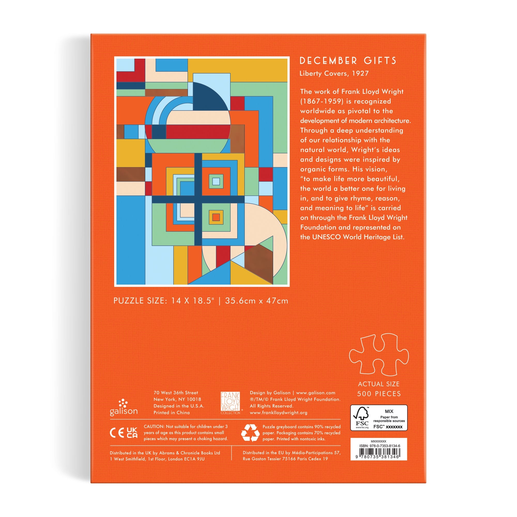 galison-frank-lloyd-wright-december-gifts-500-teile-puzzle image 8