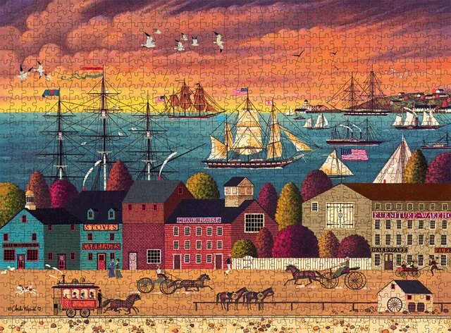 buffalo-games-hoopla-at-the-harbor-puzzle-1000-teile-hafenmotiv image 1