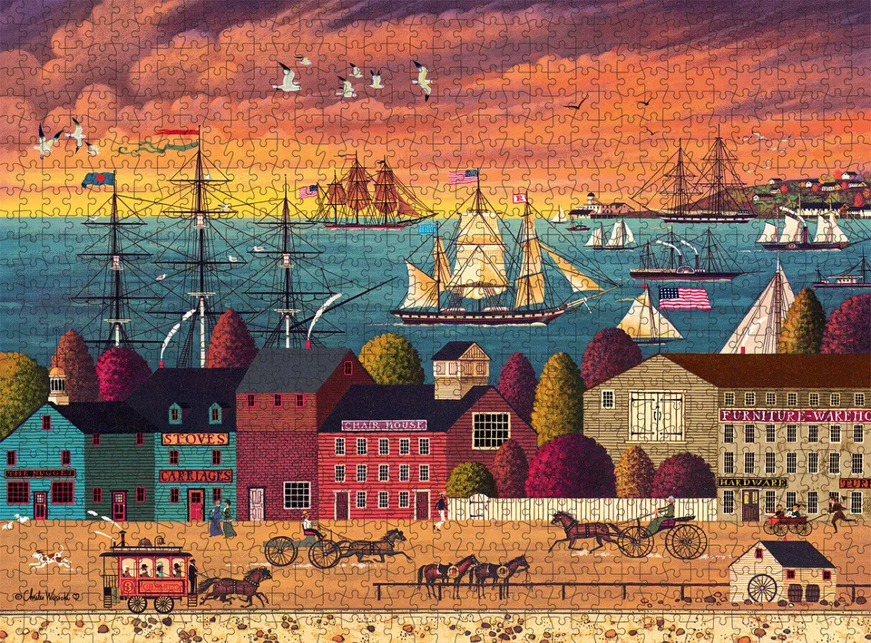 buffalo-games-hoopla-at-the-harbor-puzzle-1000-teile-hafenmotiv image 1