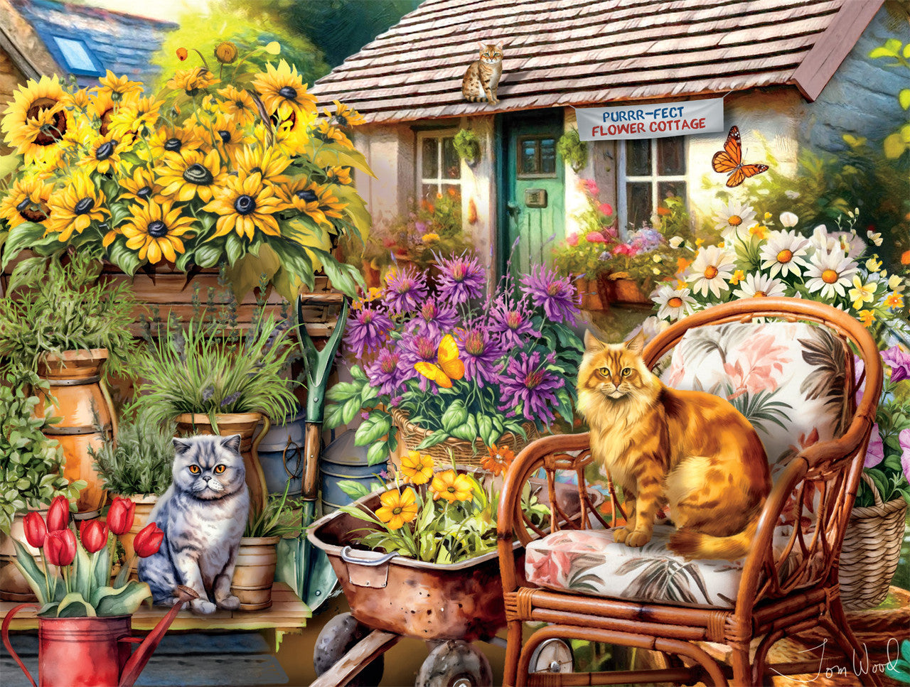 buffalo-games-country-cats-750-teile-puzzle-katzen-garten image 1