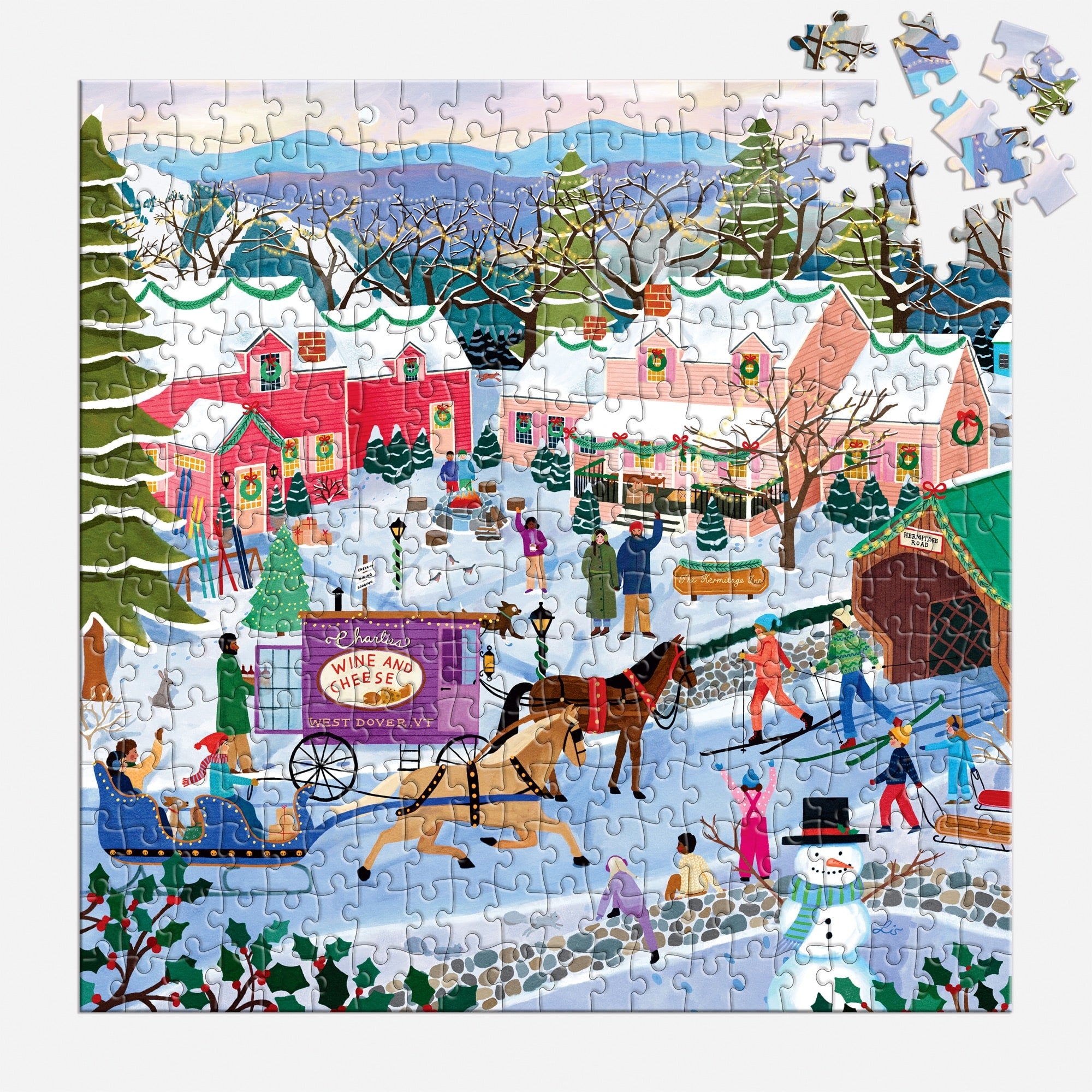 galison-little-winter-town-puzzle-300-teile-xxl-weihnachten image 4