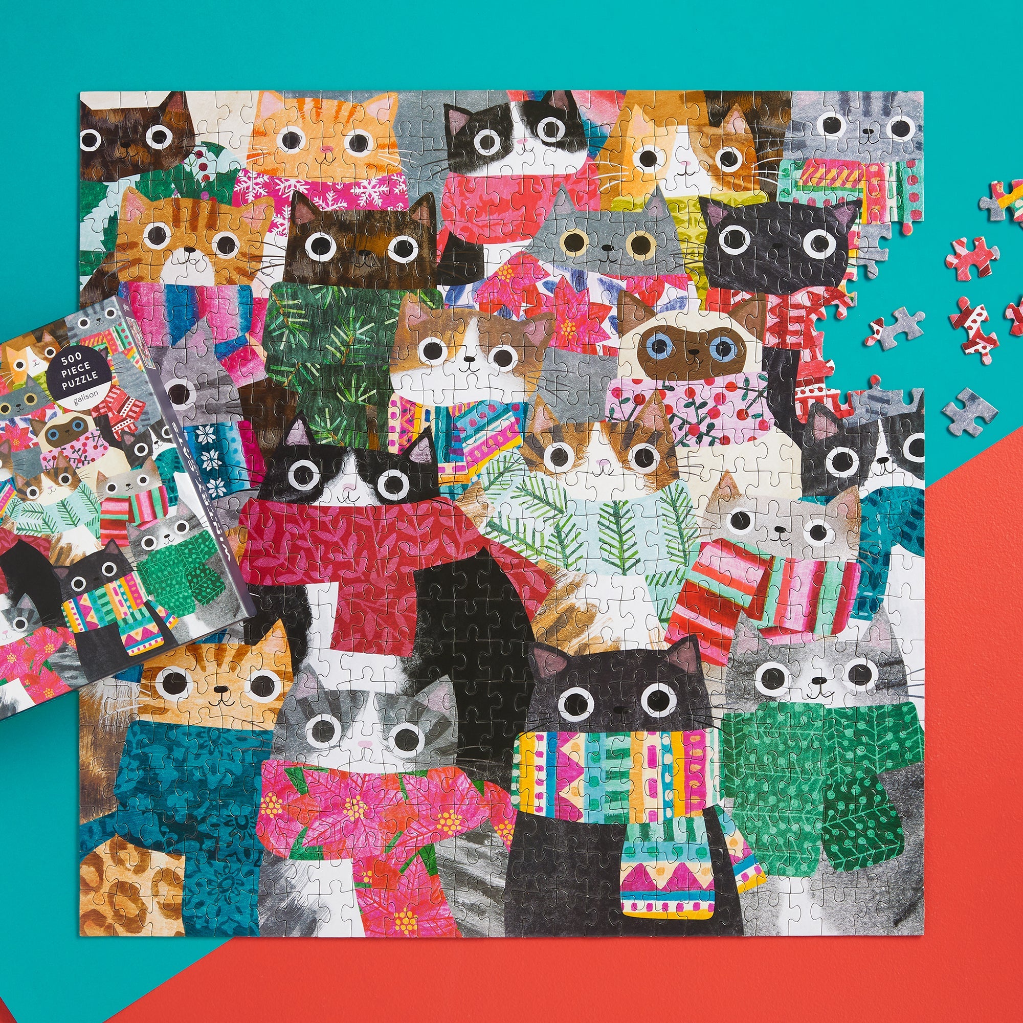 galison-wintry-cats-500-teile-puzzle-katzen-winter image 7