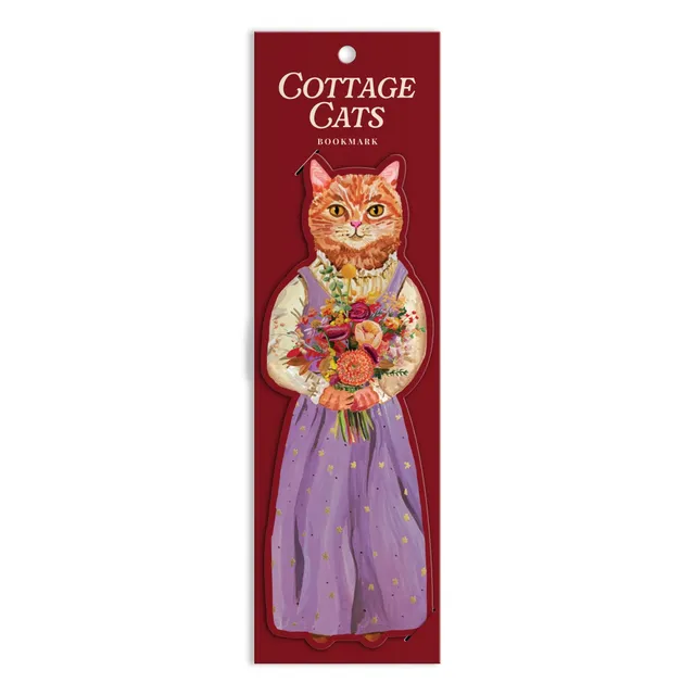 galison-cottage-cats-lesezeichen-katze-blumen-papier image 1