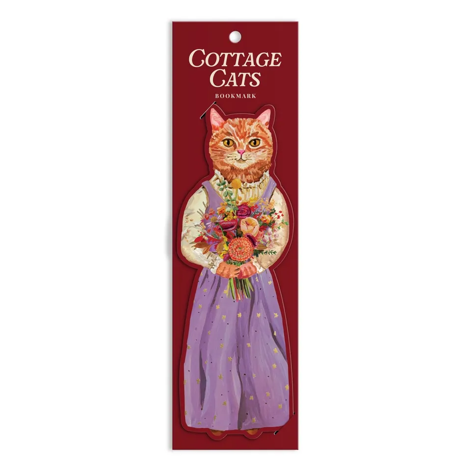 galison-cottage-cats-lesezeichen-katze-blumen-papier image 1