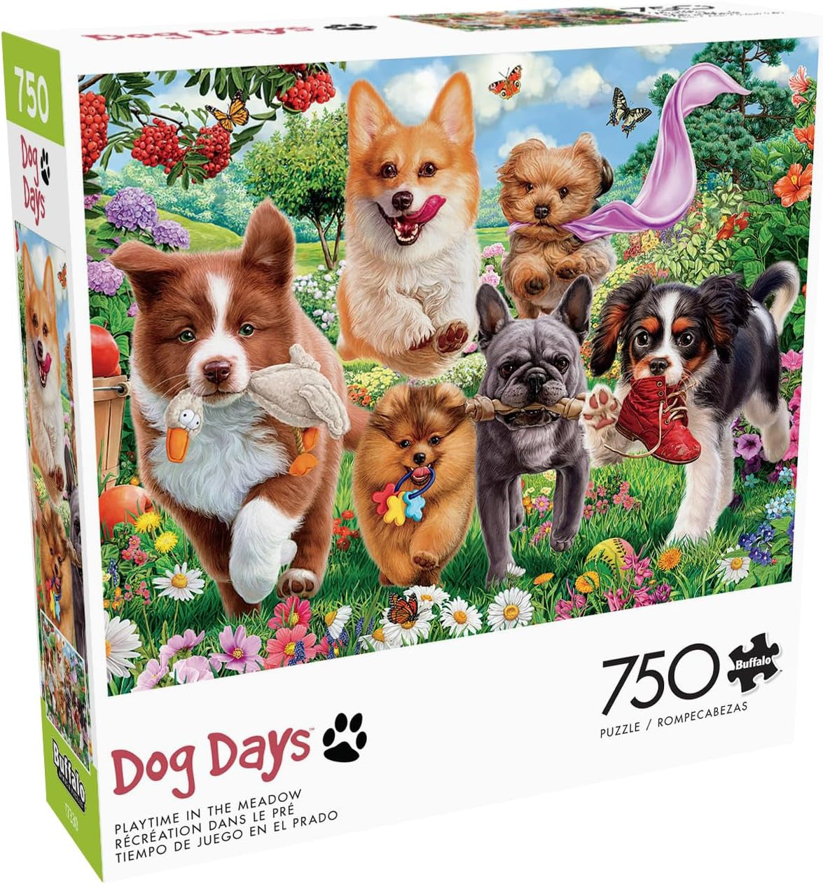 buffalo-games-dog-days-playtime-in-the-meadow-puzzle-750-teile image 2