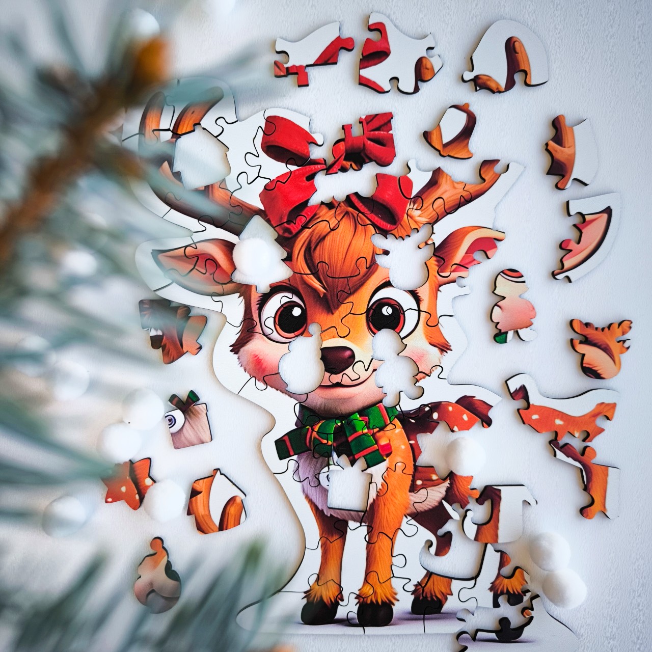 milliwood-christmas-holzpuzzle-rentier-50-teile-kinder image 2