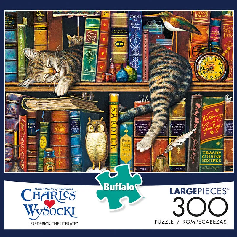 buffalo-games-frederick-literate-300-teile-puzzle-katze-xxl image 1
