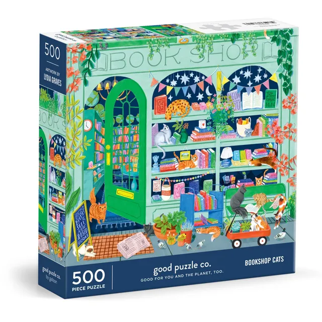 galison-bookshop-cats-puzzle-500-teile-katzen image 1