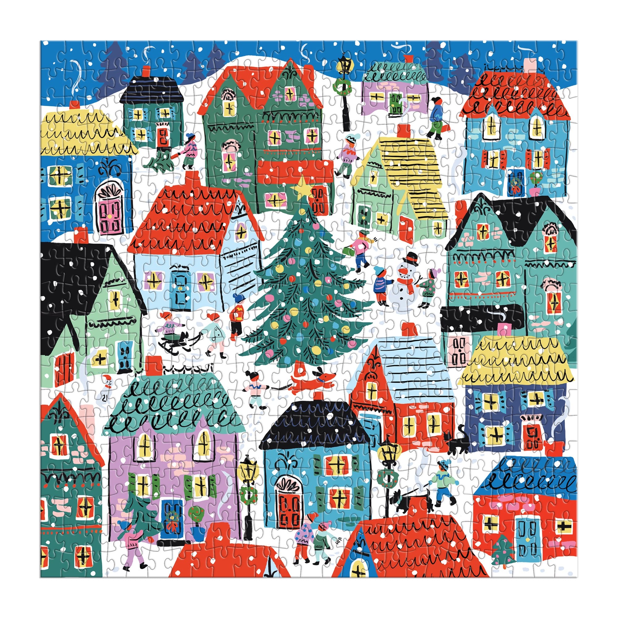 galison-christmas-in-the-village-puzzle-500-teile-haus-box image 2