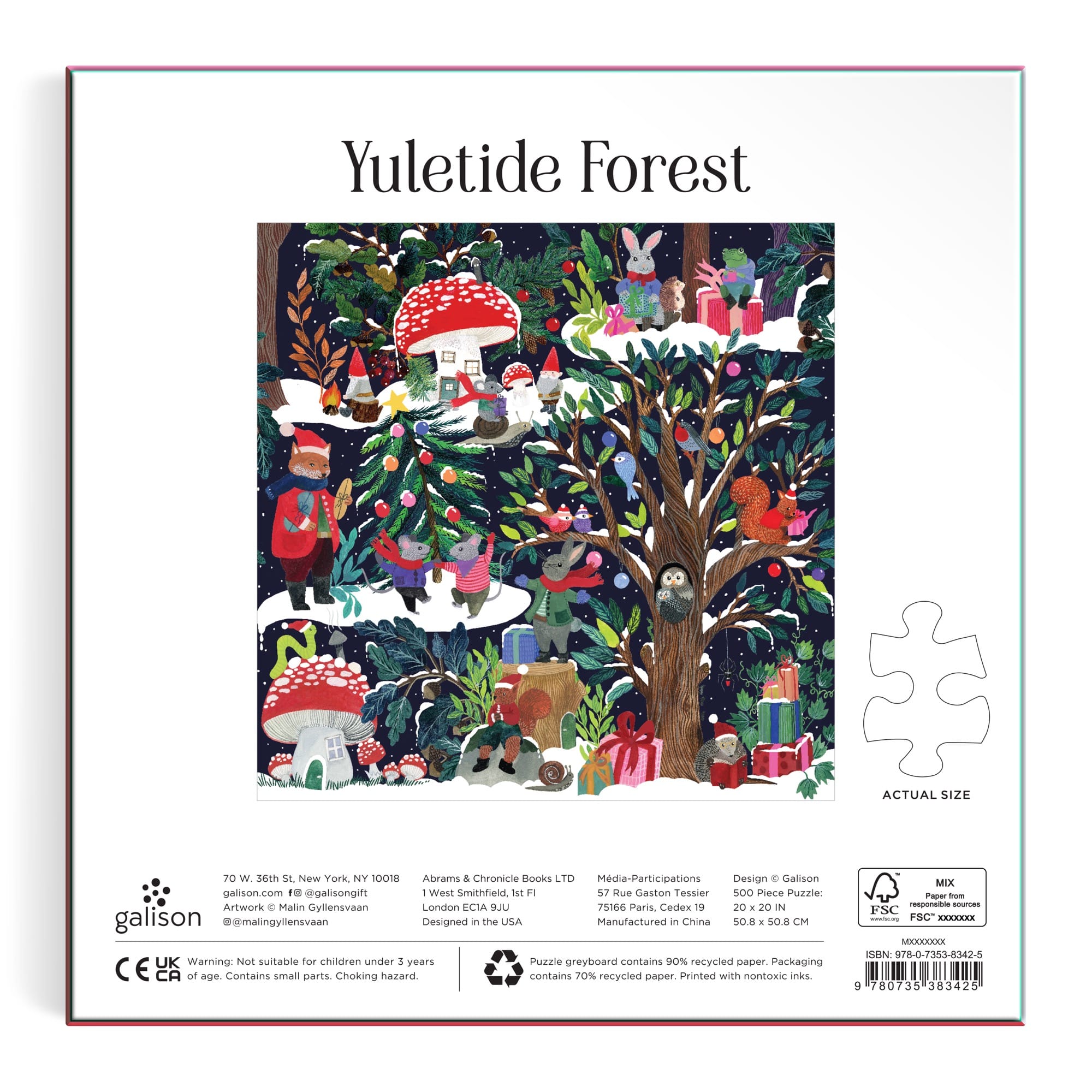 galison-yuletide-forest-500-teile-puzzle-winterwald-weihnacht image 5