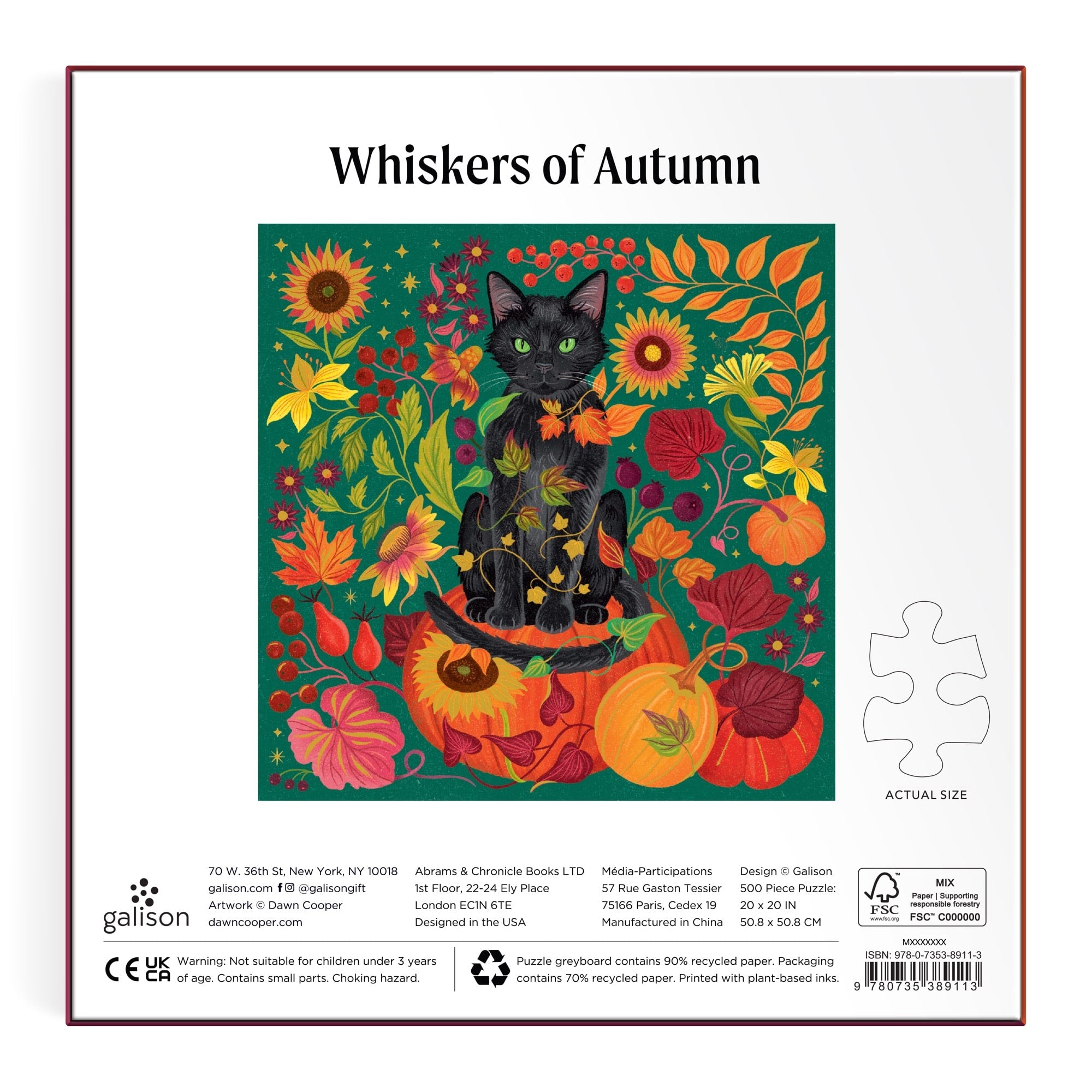 galison-whiskers-of-autumn-puzzle-500-teile-katze image 6