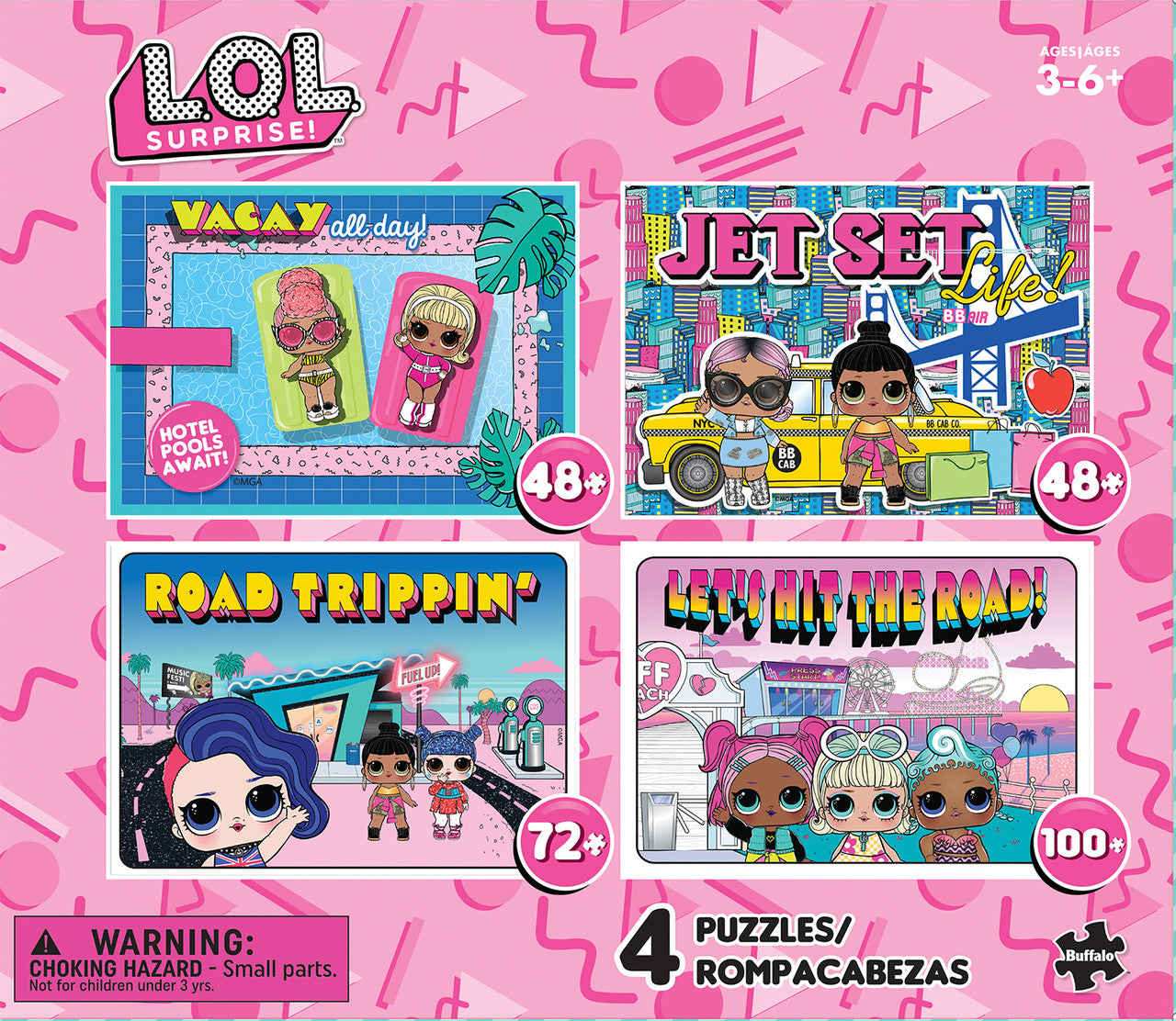 buffalo-games-lol-travel-kinderpuzzle-4er-set-48-100-teile image 1