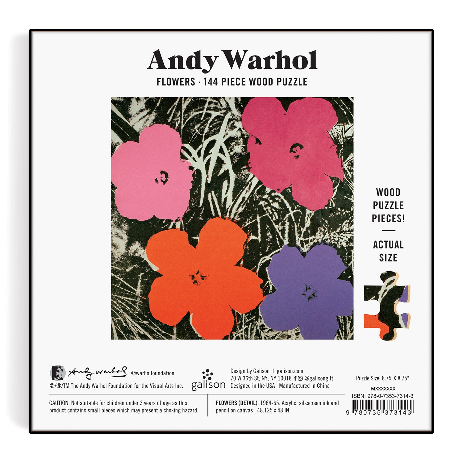 galison-jigsaw-puzzles-andy-warhol-flowers-holzpuzzle-144-teile image 3