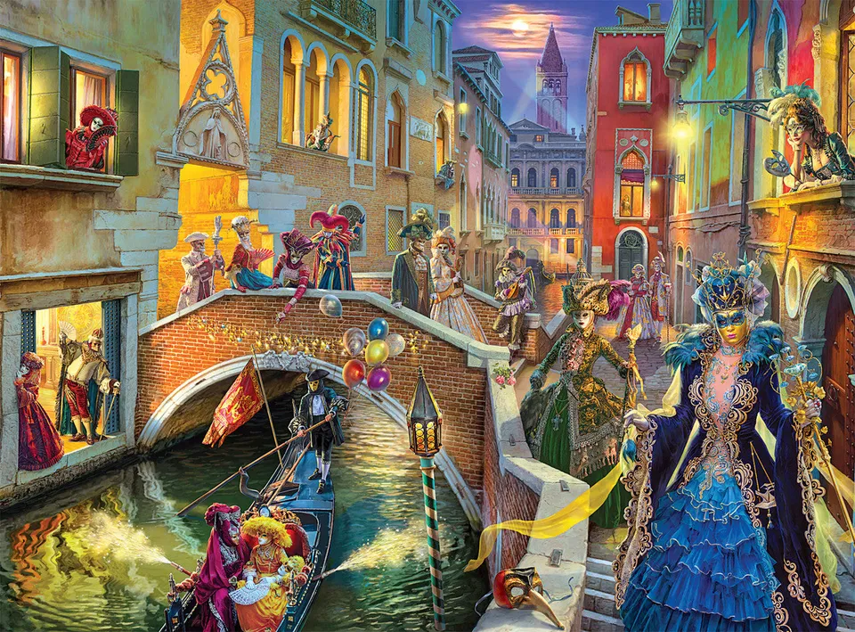 buffalo-games-night-day-venice-carnival-1000-teile-puzzle image 1