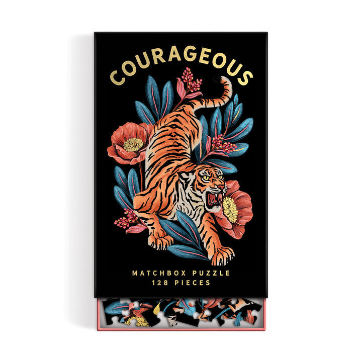 galison-courageous-128-teile-mini-puzzle-tiger-blumen image 2