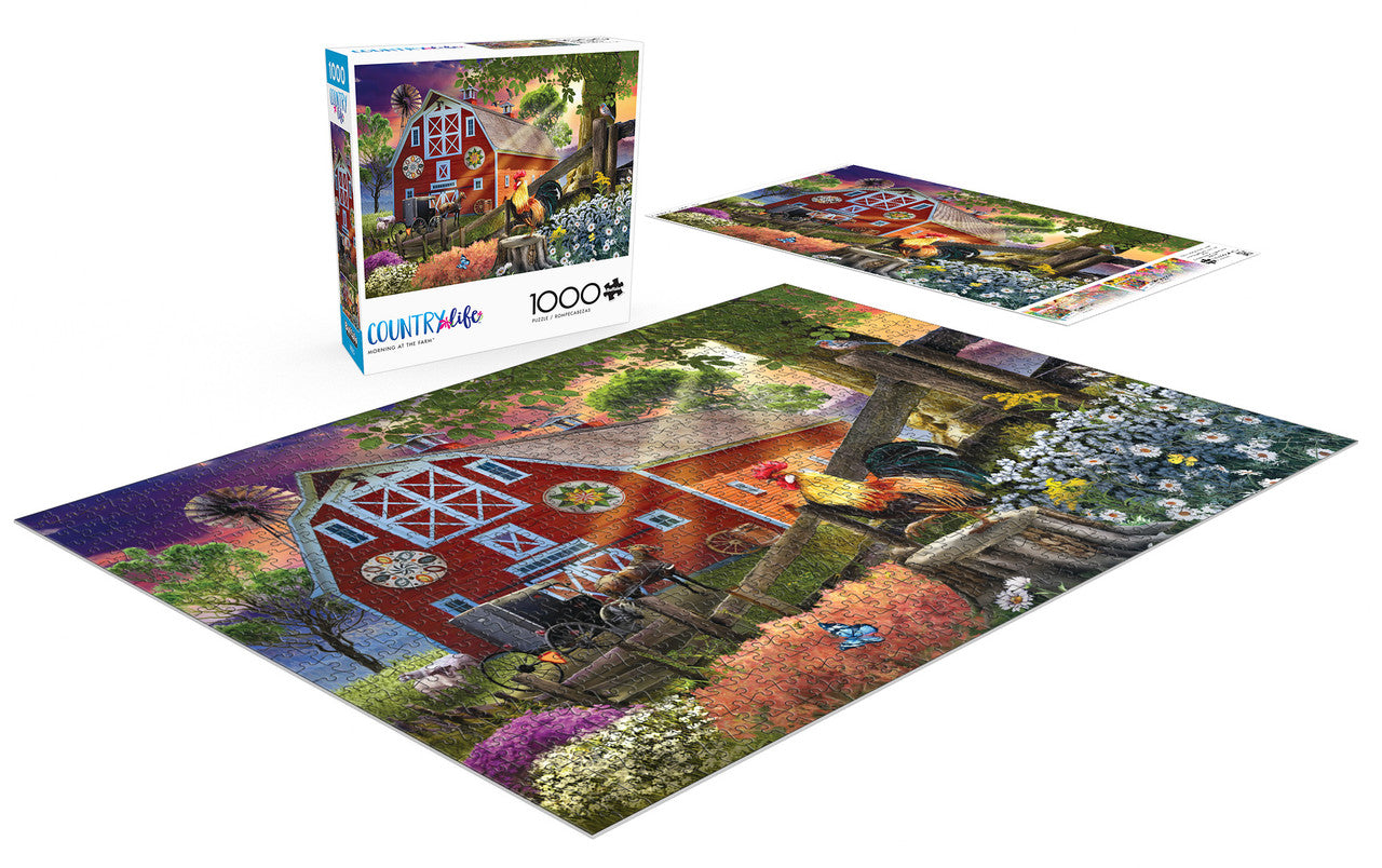 buffalo-games-country-life-morning-at-the-farm-puzzle-1000-teile-bauernhof image 2