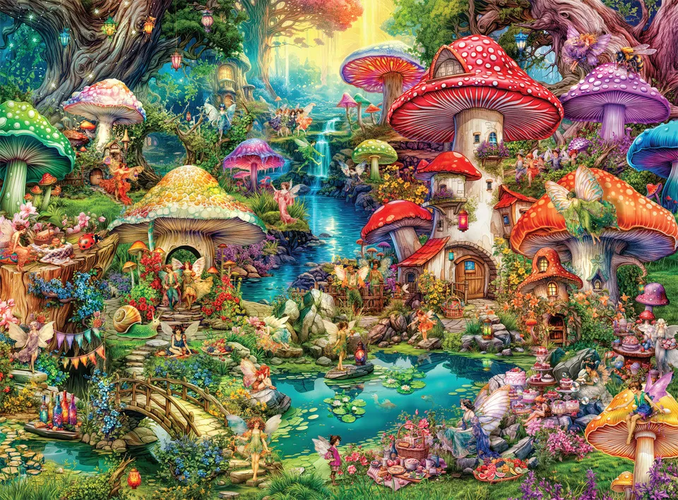 buffalo-games-merry-mushroom-village-puzzle-1000-teile image 1