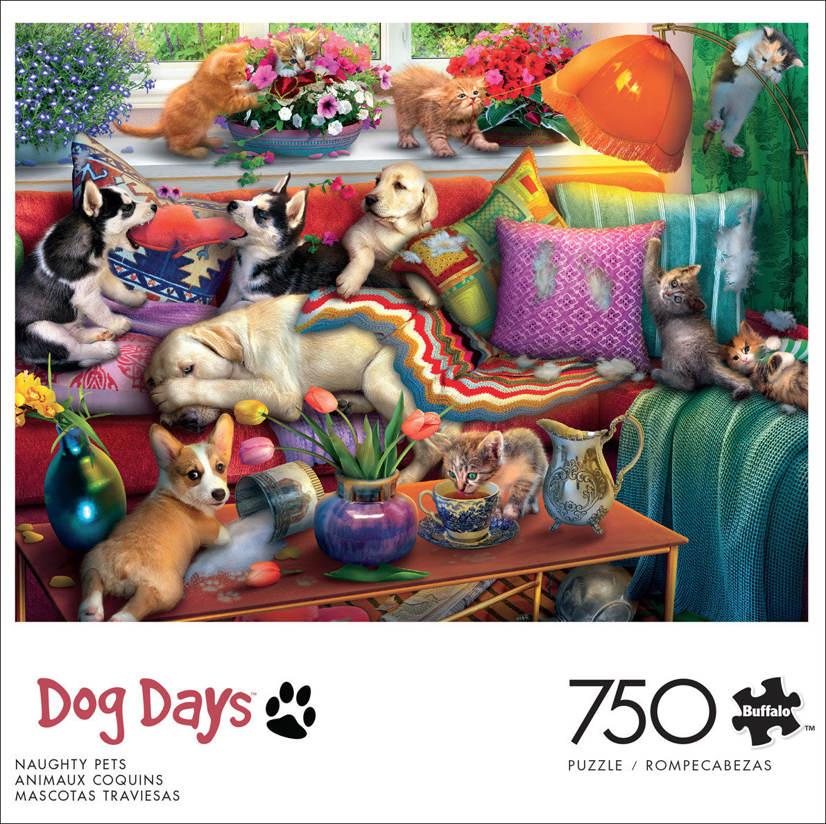 buffalo-games-dog-days-naughty-pets-750-teile-puzzle-hunde-katzen image 2