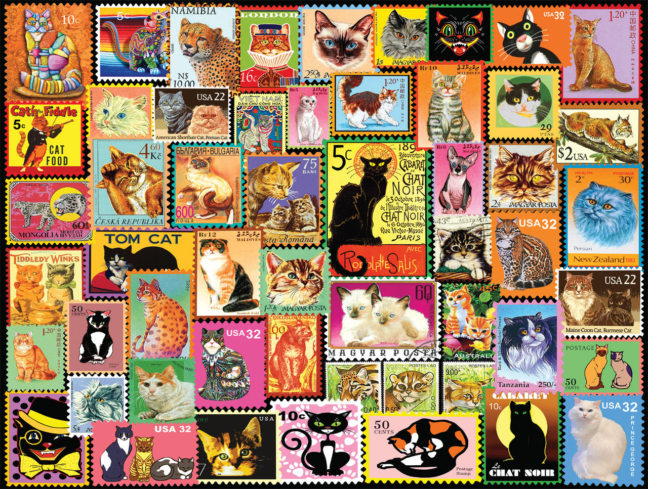 buffalo-games-cats-on-stamps-puzzle-750-teile-katzen image 1