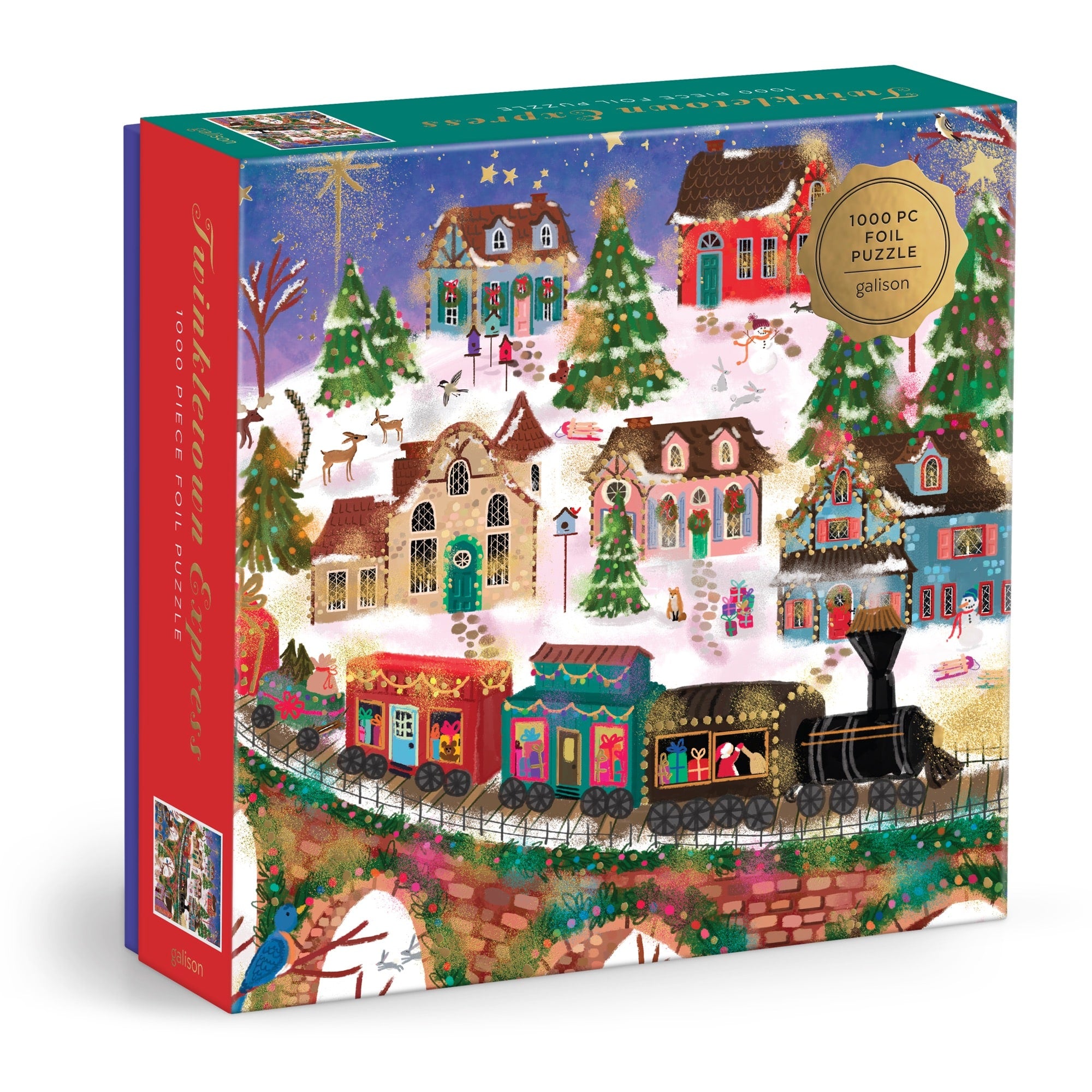 galison-twinkletown-express-puzzle-1000-teile-goldfolie image 1