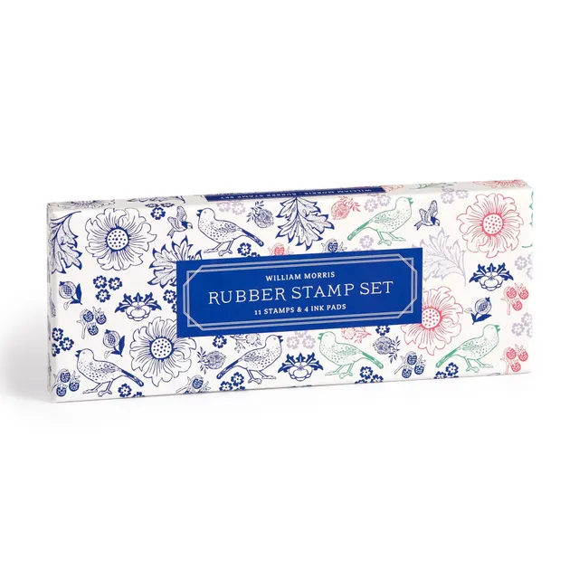 galison-william-morris-stempelset-holz-11-stempel-4-kissen image 1