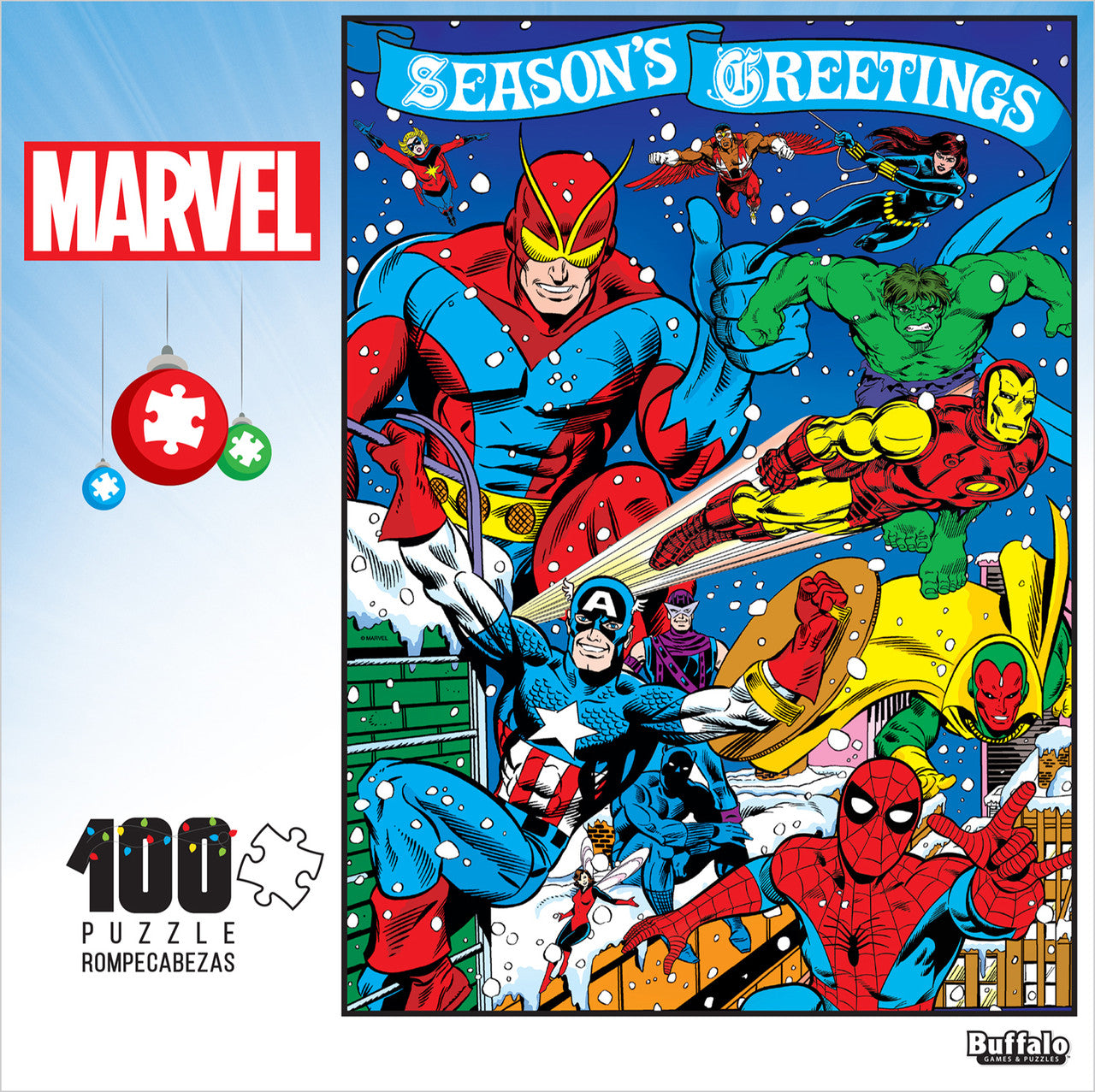 buffalo-games-marvel-weihnachtspuzzle-100-teile-season-s-greeting image 2