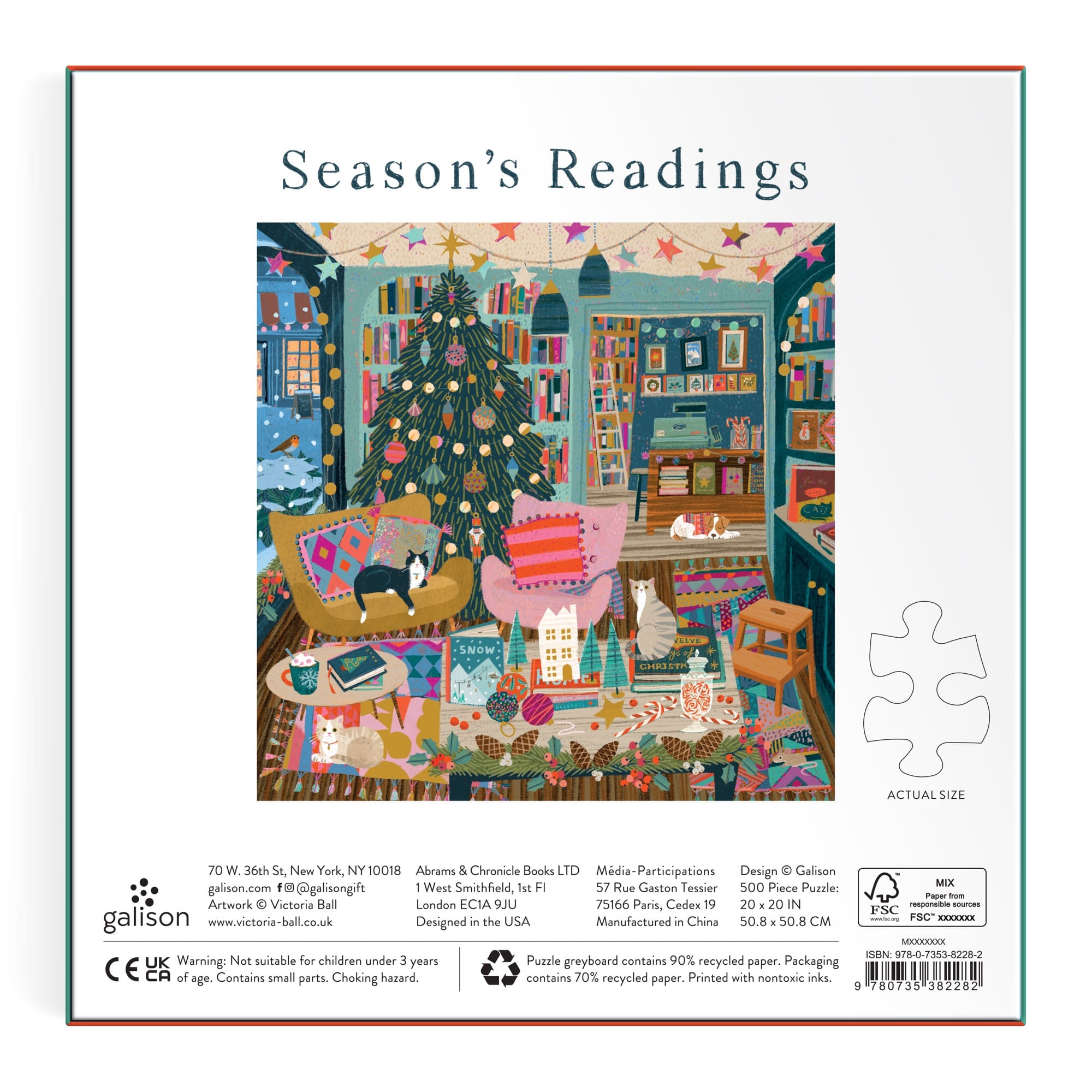 galison-season-s-readings-puzzle-500-teile-goldfolie-buchladen image 5