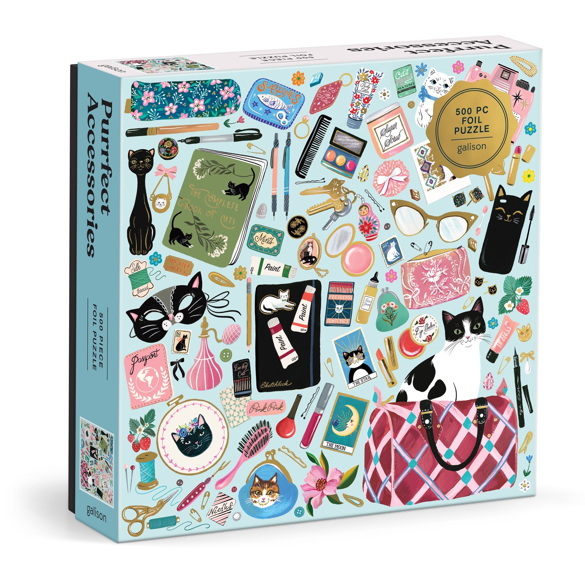 galison-purrfect-accessories-puzzle-500-teile-folie image 1