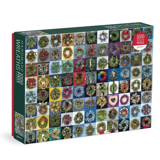 galison-handmade-wreaths-puzzle-1000-teile-weihnachten image 1