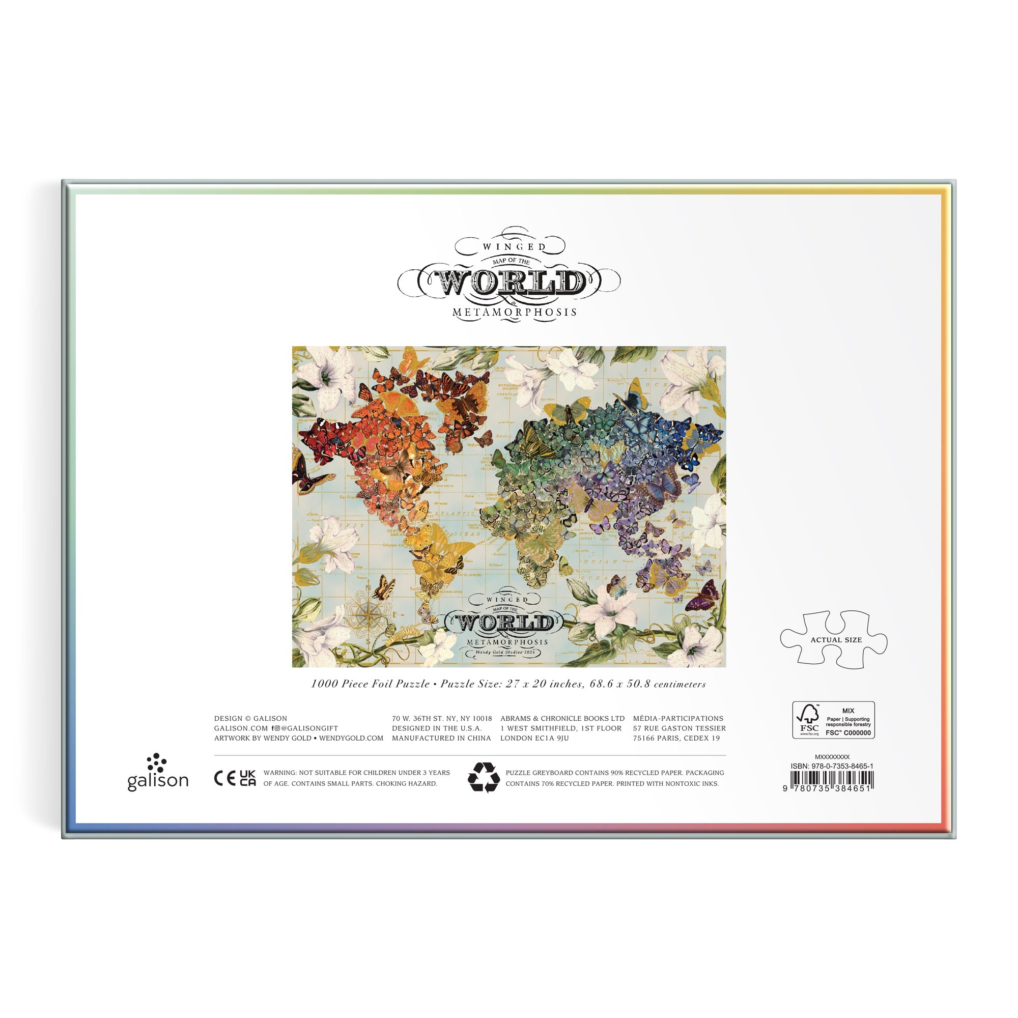 galison-wendy-gold-winged-metamorphosis-puzzle-1000-teile-folie image 5
