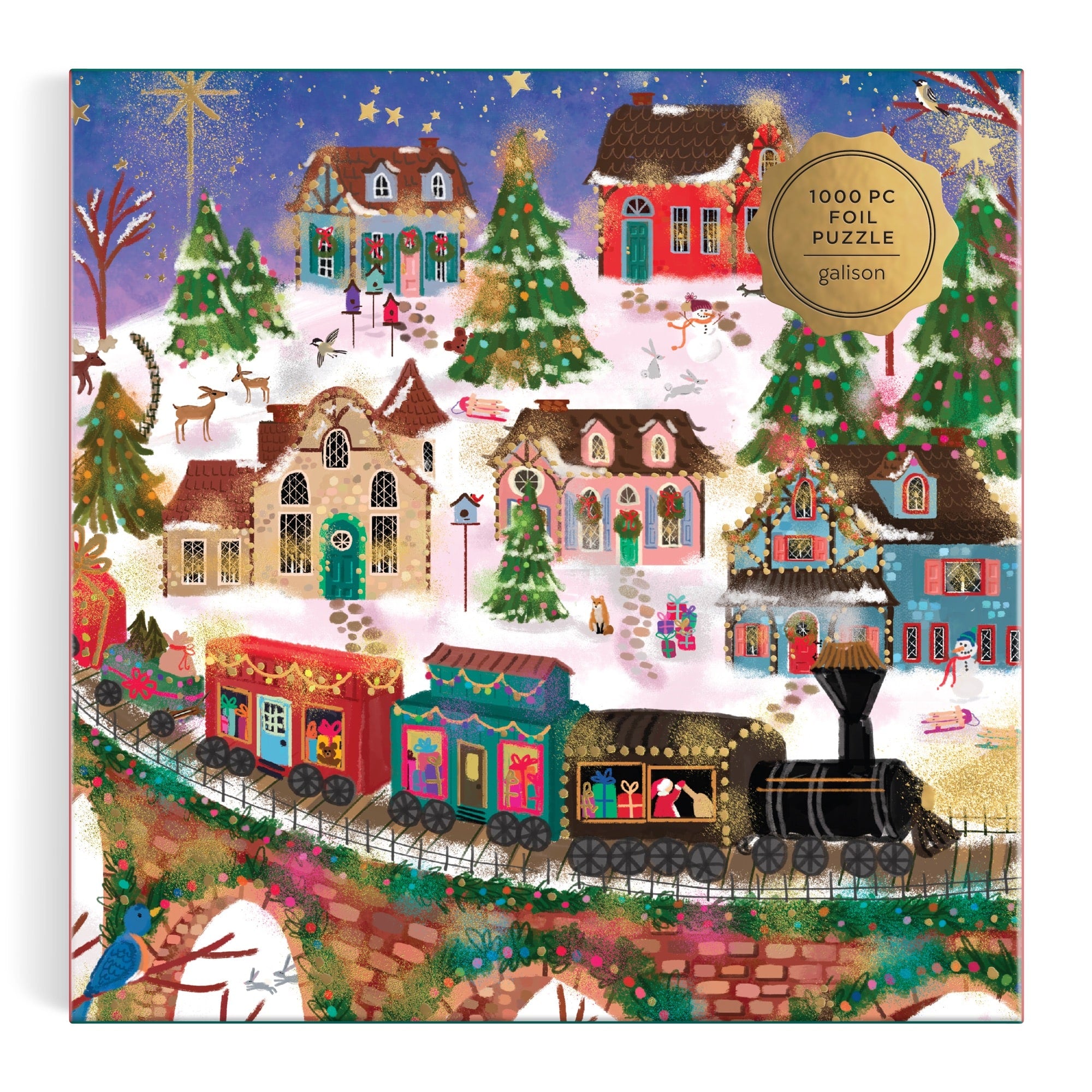 galison-twinkletown-express-puzzle-1000-teile-goldfolie image 2