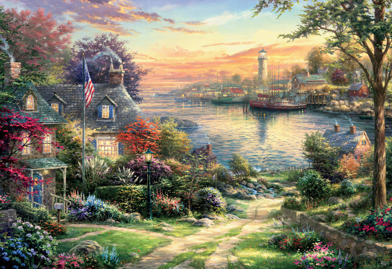 ceaco-thomas-kinkade-new-england-harbor-2000-teile-puzzle image 2
