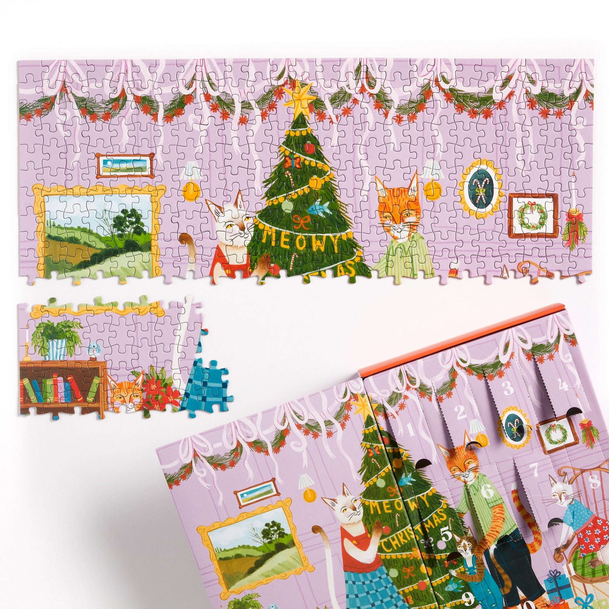galison-meowy-christmas-adventskalender-puzzle-500-teile-katzen image 4