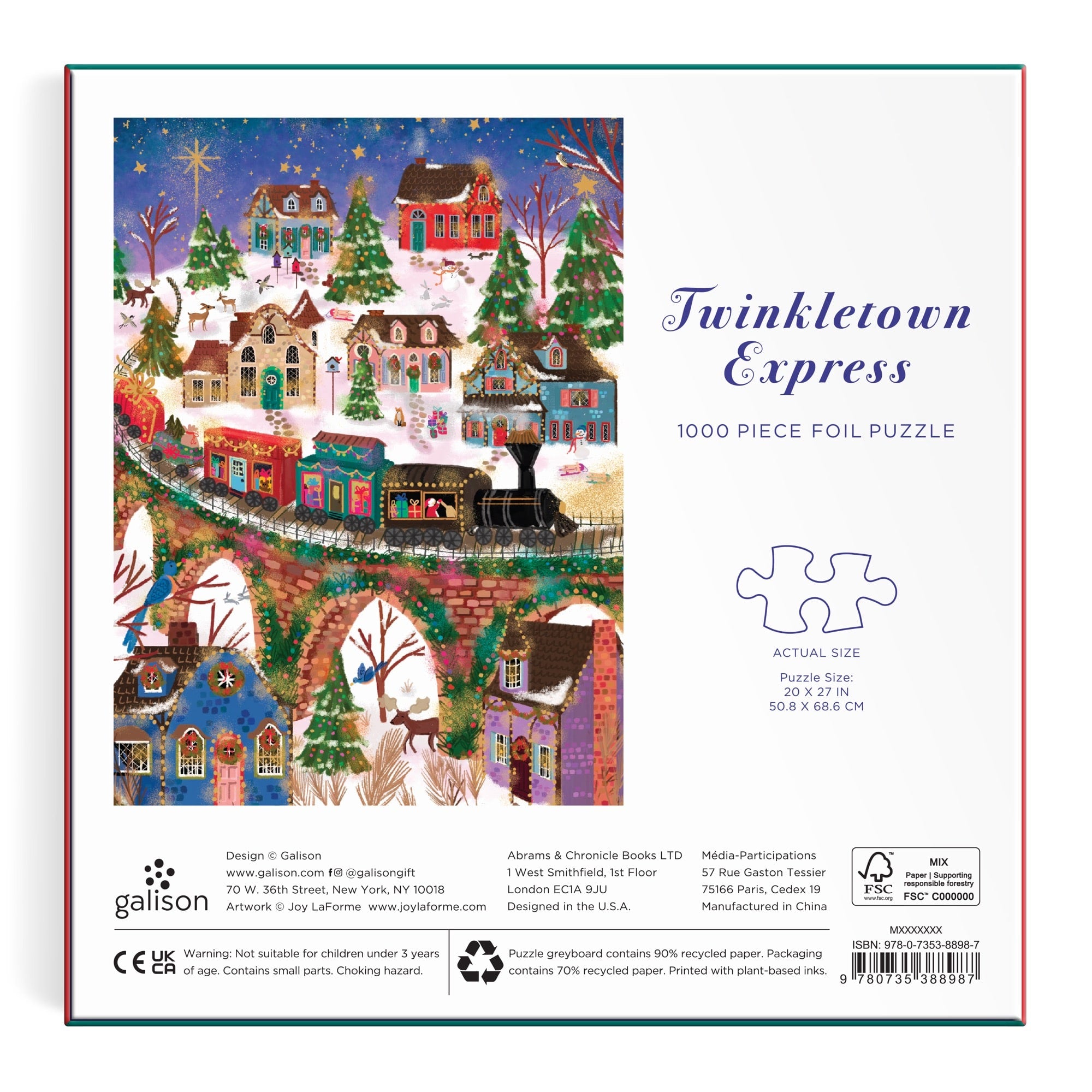 galison-twinkletown-express-puzzle-1000-teile-goldfolie image 7