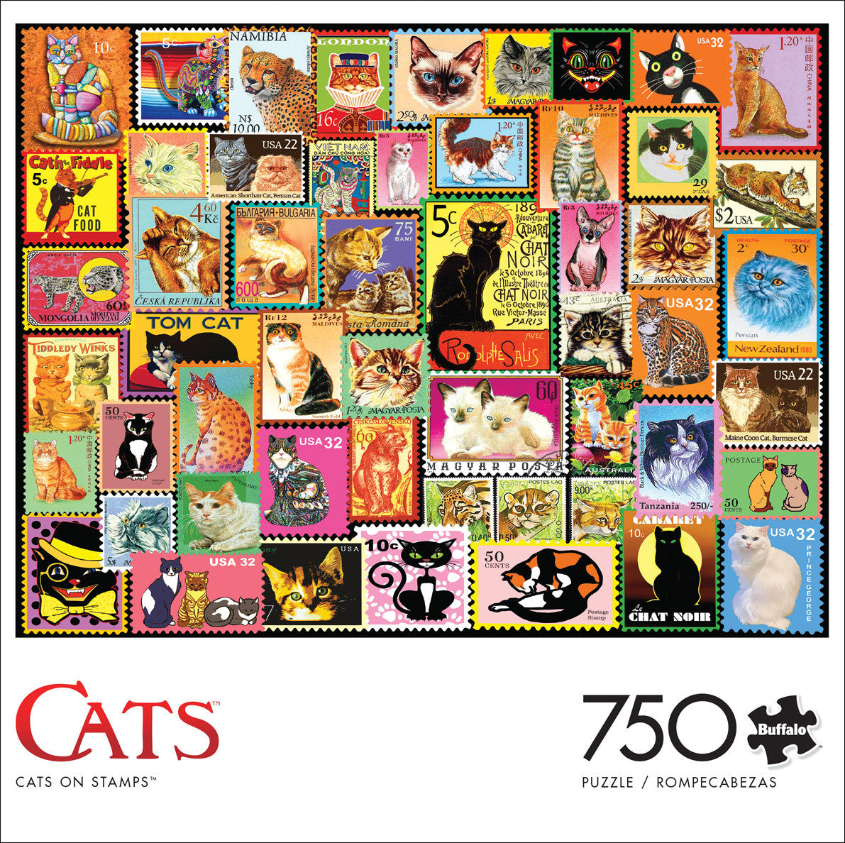 buffalo-games-cats-on-stamps-puzzle-750-teile-katzen image 3