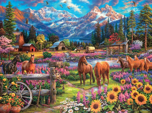 buffalo-games-free-to-roam-1000-teile-puzzle-pferde image 1