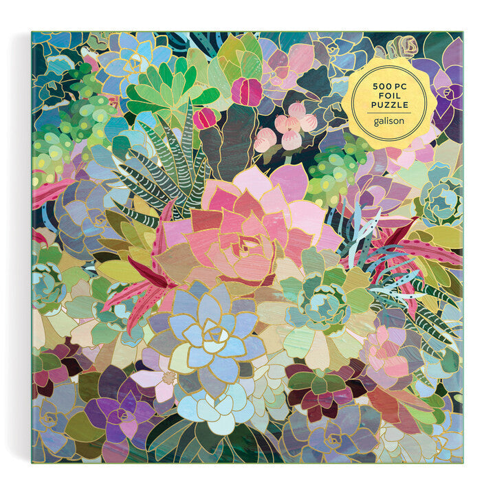 galison-succulent-mosaic-foil-puzzle-500-teile-sukkulenten image 2
